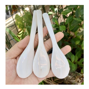 Cuillères à thé en plastique blanc, manche long, légères, design minimaliste, finition miroir, idéales pour offrir - Product Image 1