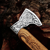Burraq Hache à fendre Tomahawk personnalisée de 19,5 pouces en acier au carbone, manche en bois de rose barbu, étui en cuir, pour usage industriel, camping, extérieur, cadeau