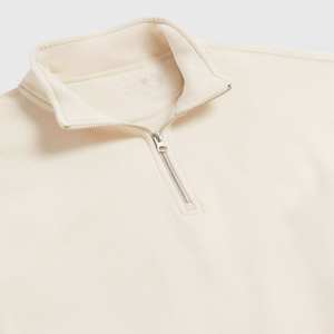 เสื้อสเวตเชิ้ตผู้ชายแบบซิป 1/4  ปักลาย  บุขนแกะ  คอตั้ง  ผ้าฝ้าย 100% สำหรับฤดูหนาวและกิจกรรมกลางแจ้ง - Product Image 1