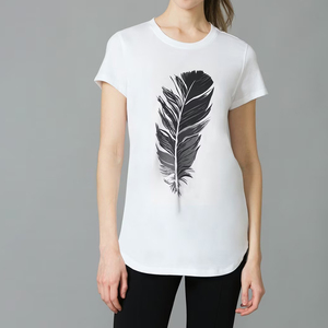 Camisetas Largas Lisas para Mujer, Diseño Personalizado al por Mayor, Último Modelo, Transpirables, de Poliéster/Algodón, Color Personalizado - Product Image 3