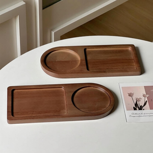 Plateau en bois de qualité supérieure pour collations et boissons, plateau de service pour thé et café, porte-tasses, accessoire décoratif pour la cuisine et la table à manger - Product Image 5