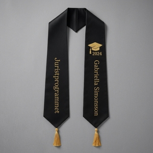 Estola de Graduación Personalizada de Poliéster Satinado con Borla Bordada para Ceremonias de Bachillerato, Universidad y Enfermería - Product Image 1