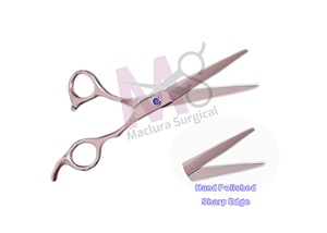 Ciseaux de coiffure professionnels MACLURA 6,0 pouces droits en acier inoxydable 4Cr13 pour droitiers, ensemble de ciseaux à effiler avec poignée en caoutchouc à bout arrondi - Product Image 3