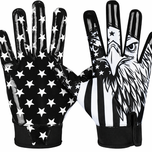 Guantes de Fútbol Americano Personalizados con Agarre de Silicona y Diseño Impreso en la Palma para Equipos Competitivos y Entrenamiento de Liga - Product Image 1