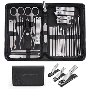 Kit de manucure et pédicure classique en acier inoxydable de qualité supérieure, durable, ensemble complet de soins, outils à prise confortable, pour adultes - Product Image 1