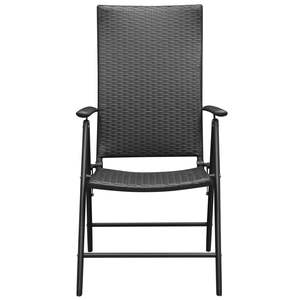 Ensemble de 2 chaises de jardin en rotin PE noir, aluminium standard - Product Image 3