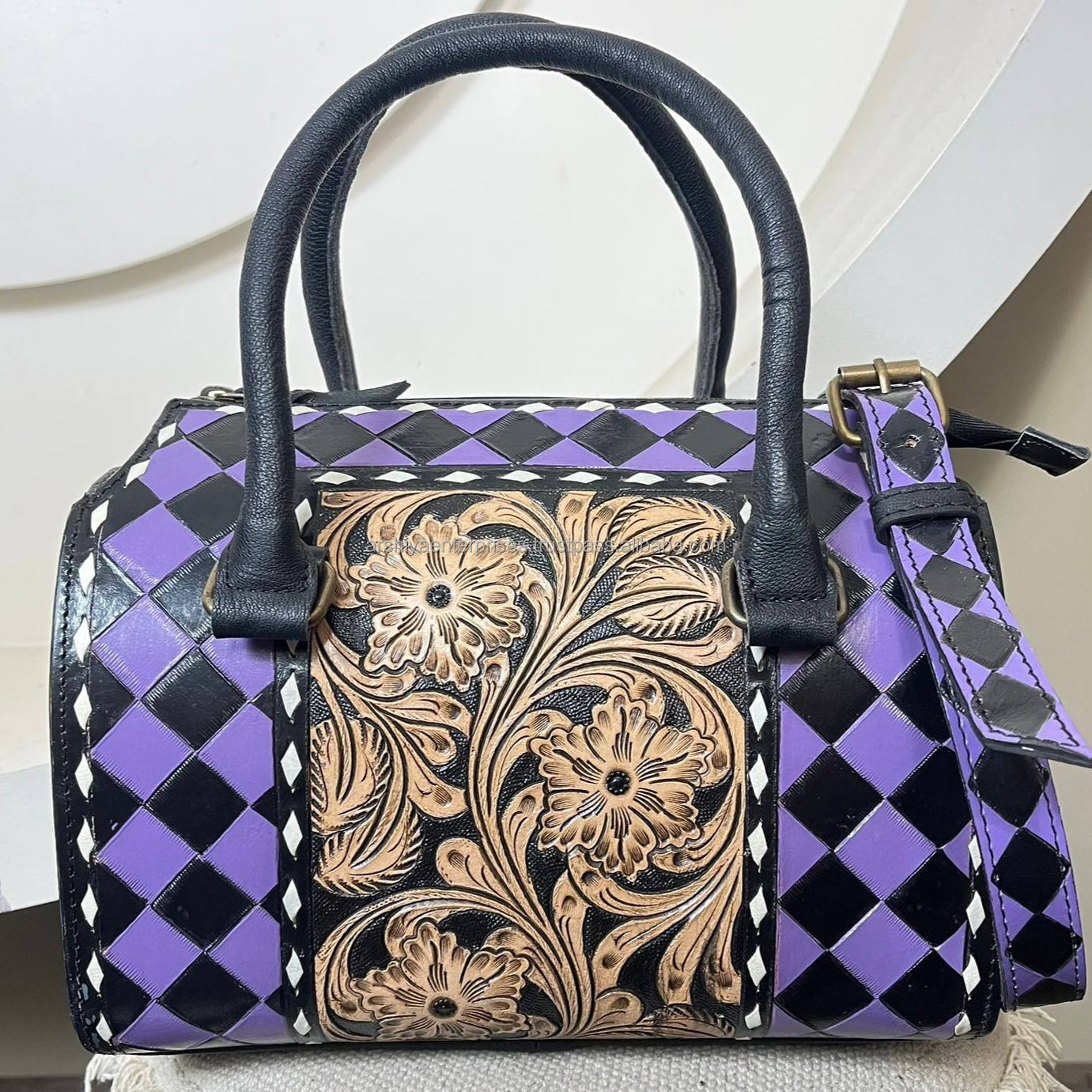 Black & Purple Checkered