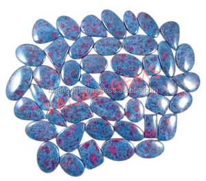 Cabochon de pierre de naissance naturelle 100% de qualité supérieure en cyanite bleue en blanc fabriqué à partir de Moissanite et de cristal - Product Image 1