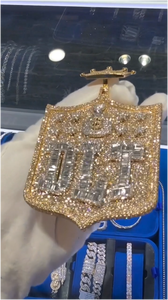 CONCEPTION Shining Jewelry Factory Pendentif personnalisé avec nom et lettre, style Hip Hop Iced Out pour rappeur, serti de pierres Moissanite - Product Image 4