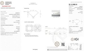 Diamante suelto cultivado en laboratorio con certificación IGI, corte Asscher, 3 quilates, color azul intenso, claridad VS, para joyería, precio B2B. - Product Image 2