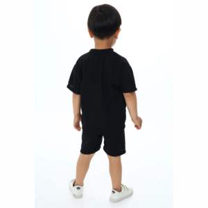 Ensemble T-shirt et short pour enfants, couleur unie, personnalisé, en coton de bambou, tenue à manches courtes pour enfants, ensembles de vêtements avec t-shirt - Product Image 6