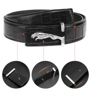 high quality Wholesale customized crocodile leather genuine skin strap belt stainless steel buckle for men