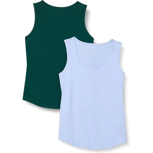 Débardeur de sport personnalisé pour femme, débardeur en coton uni sans manches pour femme, débardeur décontracté à col rond pour femme, débardeur d'été - Product Image 1
