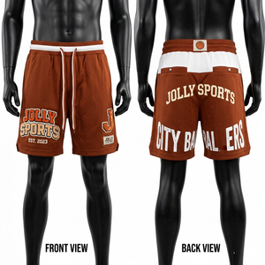 Shorts de basket-ball pour hommes, tissu mesh respirant 180 GSM, orange et noir, panneau latéral personnalisé, logo imprimé et brodé, shorts pour hommes - Product Image 4