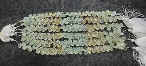 Perles facettées en forme de cœur en préhnite AAA, 7-8 mm, pierres précieuses naturelles en préhnite verte ombrée, perles en forme de cœur de 8 pouces, préhnite facettée - Product Image 2