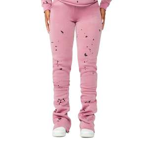 High Quality <b>Polyester</b>/Cotton Tech Fleece Breathable Casual Hooded Women's Tracksuit Plain Crop Pullover Ladies 2-Piece - Product Image 6
