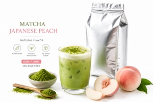 Mezcla de Matcha Frutal al Vapor con Sabor Natural a Melocotón, Grado A, de Shizuoka, Té Instantáneo en Polvo, Receta Artesanal para Latte, a Granel/Caja/Bolsa - Product Image 1