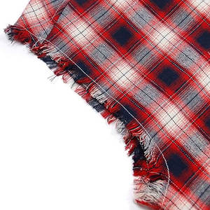 Camisa Casual sin Mangas para Hombre, Estilo Clásico, Negra y Roja, con Botones, de Franela, con Bordes Deshilachados, Camiseta sin Mangas para Hacer Ejercicio - Product Image 6