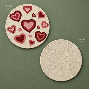 Set de table en verre perlé Cœurs Romantiques |   Tapis de table résistant à la chaleur, écologique, durable, fait à la main, pour la Saint-Valentin, les mariages et les fêtes - Product Image 4