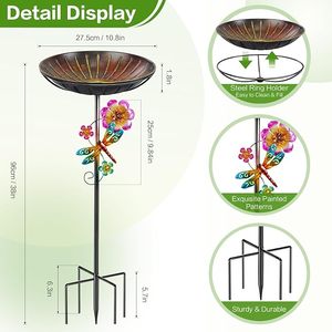 Fabricante confiable de baños para pájaros de hierro con acabado vintage para decoración de jardines y actividades diarias de alimentación de aves al aire libre - Product Image 2