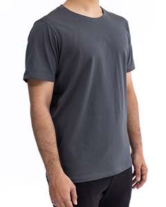T-shirts noirs personnalisés pour hommes, manches courtes, col rond, 100 % coton peigné, logo frontal, style formel, coupe ample, anti-boulochage, été - Product Image 6