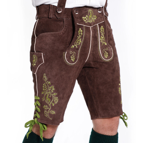 Pantalones Cortos de Cuero Lederhosen para Hombre, Traje Bávaro, Ajuste Cómodo, Pantalones Cortos de Cuero Lederhosen con Bordado Tradicional - Product Image 3