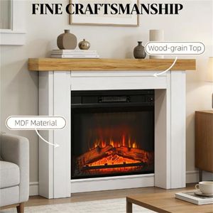 Caminetto Elettrico Moderno Autoportante con Design in Legno Naturale - Product Image 3