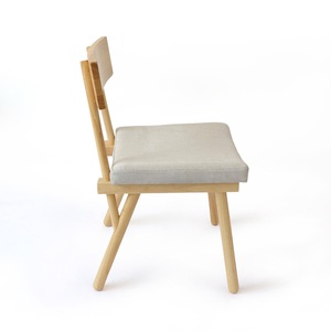 Chaise de salle à manger moderne en teck massif avec siège rembourré en tissu, style scandinave, meubles esthétiques pour la maison - Product Image 3