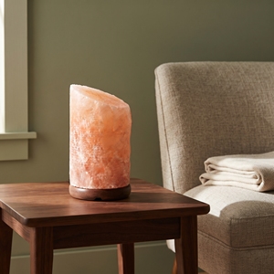 Lampe en sel de l'Himalaya, design cylindrique oblique, lumière en sel de roche naturel pour table de chevet, bureau et éclairage décoratif - Product Image 6