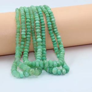 Chrysoprase Faceted Rondelle Beads Chrysoprase Beads 5-10 Chrysoprase Rondelle Beads - Product Image 1