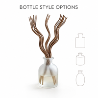 Diffuseur de parfum d'ambiance personnalisé en verre rond avec bâtonnets en fibre torsadée 100 ml OEM