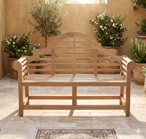 Banc de jardin en teck massif de luxe, résistant aux intempéries, style Lutyens, pour terrasse et décoration de jardin. - Product Image 5