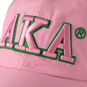 Gorra de Béisbol Ajustable AKA Featherlite Rosa con Bordado Verde AKA y 1908, Gorra Ligera de Sororidad - Product Image 6