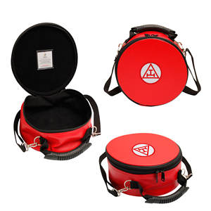 Étui en cuir léger rouge de qualité supérieure pour casquette et chapeau de la Franc-Maçonnerie Royal Arch, avec fermeture éclair - Product Image 1