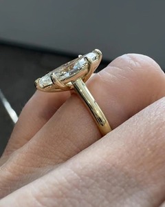 Marquise Cut 6CT Moissanite Diamond <b>Ring</b> 14K Yellow Gold <b>Solitaire</b> Engagement <b>Ring</b> Statement Luxury Fine Jewelry Design - Product Image 2