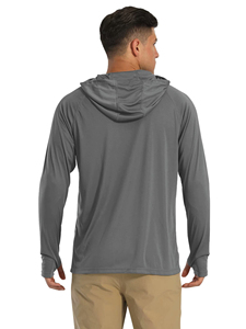 Camisetas de Pesca de Manga Larga para Hombre, Protección Solar UPF 50+, Color Sólido, con Capucha, Camisetas Deportivas para Pesca, Camisetas de Protección UV - Product Image 5