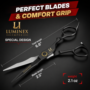 NYBL-55 5.5inch Straight <b>Left</b>-<b>handed</b> <b>Scissors</b> JAPAN 440C Sharp 58-59HRC Hardness Stainless Steel Handle Barber Shears Hair 28 - Product Image 6