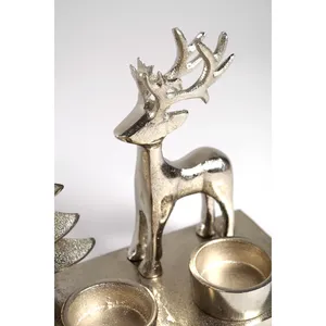 Support de bougie en aluminium ZE-3277I en forme de cerf de Noël pour bougies chauffe-plat, décoration d'intérieur, porte-bougie en métal durable - Product Image 3