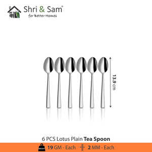 Juego de Cubiertos de Acero Inoxidable JAGDAMBA CUTLERY LIMITED Lotus Plain de 18 Piezas, 900g, Sin Cuchillo - Product Image 4