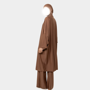 Traje de Baño Musulmán Personalizado para Mujer, Modesto, de Cobertura Completa, Ecológico, de Corte Alto, en Poliéster/Nailon, Burkini con Cremalleras Delanteras y Estampado - Product Image 4