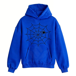 Sudadera con Capucha SPARKWELL Unisex, Diseño de Telaraña Verde Menta, Sudadera de Forro Polar, Ropa Casual de Calle para Otoño e Invierno - Product Image 4