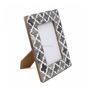 Marco de fotos con incrustaciones de hueso de Metal personalizado antiguo, decoración de lujo para el hogar de alta calidad, logotipo personalizado, precios al por mayor disponibles - Product Image 1