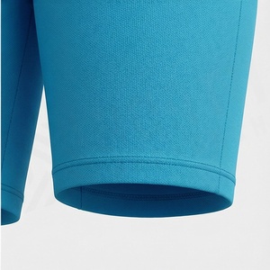 Conjunto Deportivo de 2 Piezas para Mujer, Camiseta de Manga Corta y Pantalones Cortos por Encima de la Rodilla, Color Sólido, Transpirable, Tejido de Punto, Cuello Redondo, Azul - Product Image 6