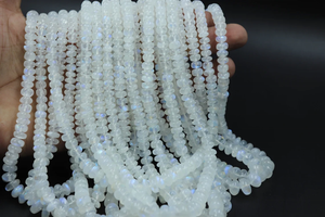 Rainbow Moonstone Smooth Rondelle Beads 6-7mm 16 pulgadas Flash Rainbow Moonstone Strands Cuentas al por mayor para la fabricación de joyas - Product Image 2
