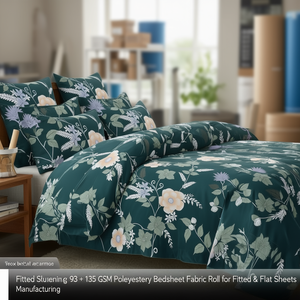 93 Inch 135 GSM Polyester Bedsheet Fabric Roll for <b>Fitted</b> & <b>Flat</b> <b>Sheets</b> Manufacturing - Product Image 3