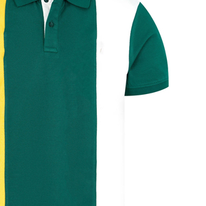Men's Short Sleeve Color Blocked <b>Polo</b> Shirt Regular Fit Casual Green Yellow <b>White</b> Pique Knitted - Product Image 2