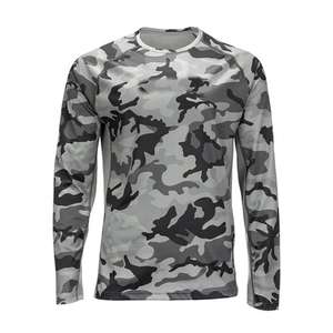 Chemises de pêche en jersey à col rond, design camouflage, protection solaire UPF50+, 100% polyester et élasthanne, sublimation - Product Image 1