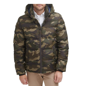 Veste matelassée à capuche amovible en polyester haute densité personnalisée OEM, légère et chaude, parka d'hiver - Product Image 1