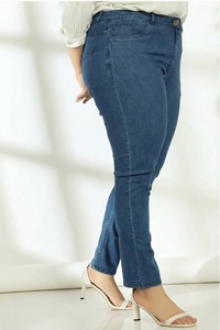 Jeans de mezclilla ajustados vintage ecológicos para mujer con dobladillo deshilachado y rotos en la rodilla, estilo cropped con puños - Product Image 3