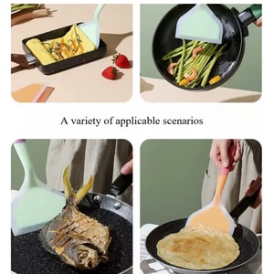 Spatola da cucina in silicone, utensile da cucina di lunghezza normale, raschietto antiaderente per carne, uova, pizza - Product Image 5